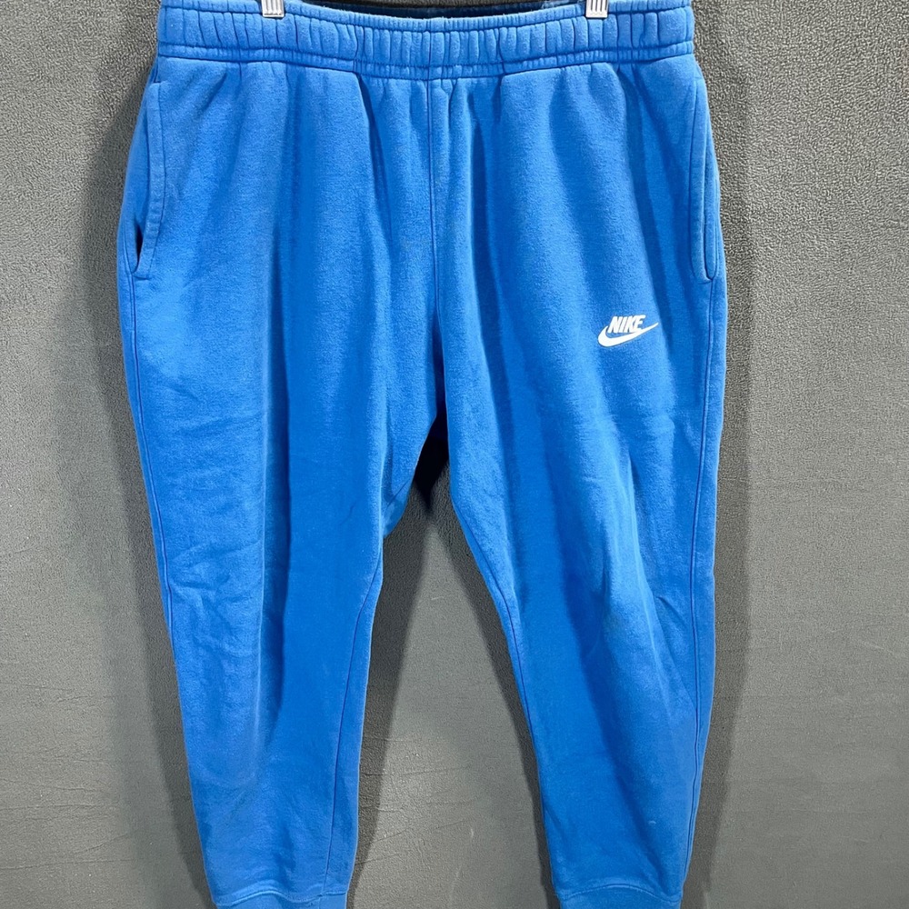 Nike Sportswear Club Fleece Joggers Mens Large Royal Blue Sweatpants BV2671-403